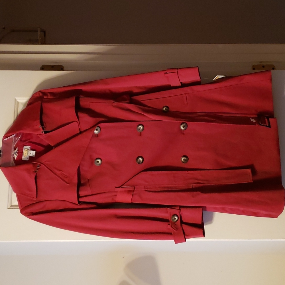 NWT Talbots Petite Red Rain Jacket. Size PS.